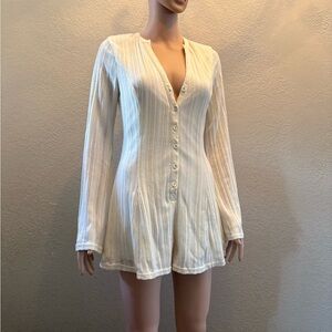 Fashion Nova Cream Knit Romper